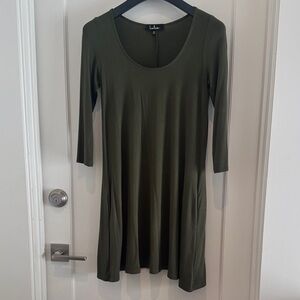 LuLus Olive Green Long Sleeve Dress - Sz Small